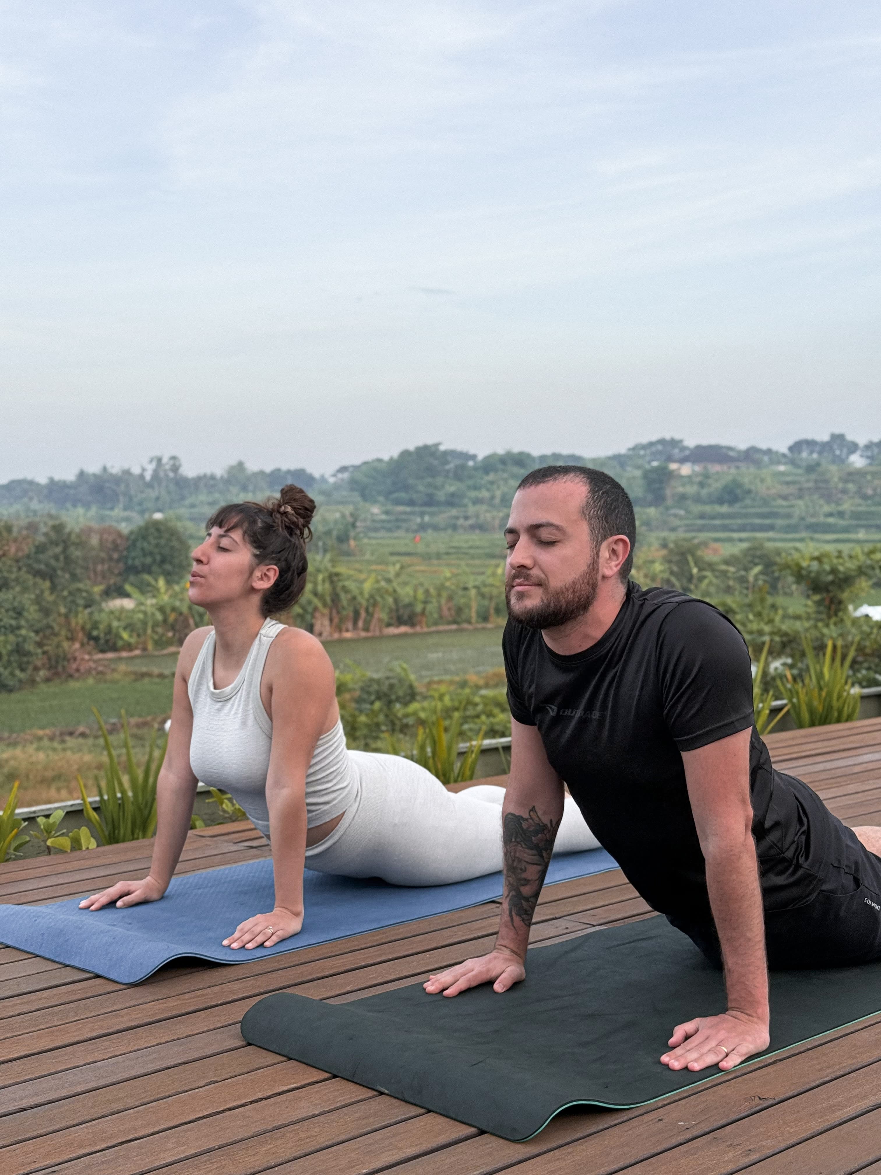 Sunrise yoga session with ocean views - shareable content that builds brand awareness and drives direct bookings